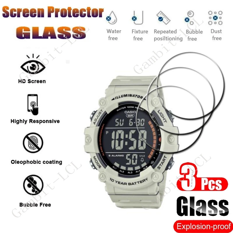 Protector de pantalla de vidrio templado 3 uds para Casio AE1500 WHX GPR-B1000 GBD-H1000 GBD-100 AE-2100 PRW-30 PRW-50 PRW-60 F30 Pro-Trek