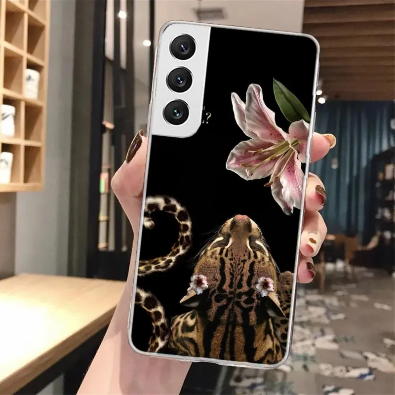 Funda de teléfono de silicona con estampado de leopardo rosa para Samsung Galaxy S23 S24 S25 Ultra S21 Plus S20 FE S22 S10 + Funda de borde - imagen 2