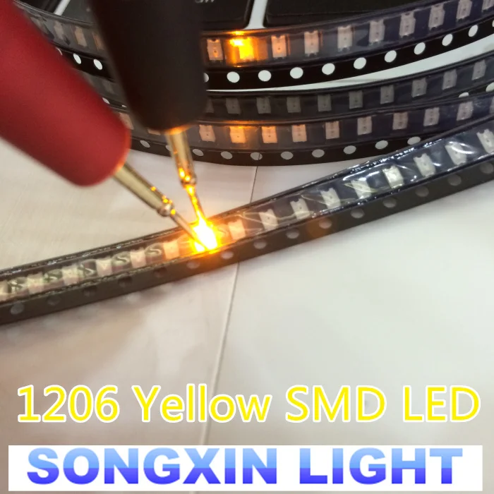 100 Uds 1206 SMD LED blanco Moore luz roja exterior azul amarillo verde naranja cálido rosa púrpura Kit surtido de diodos Uv emisores - imagen 5