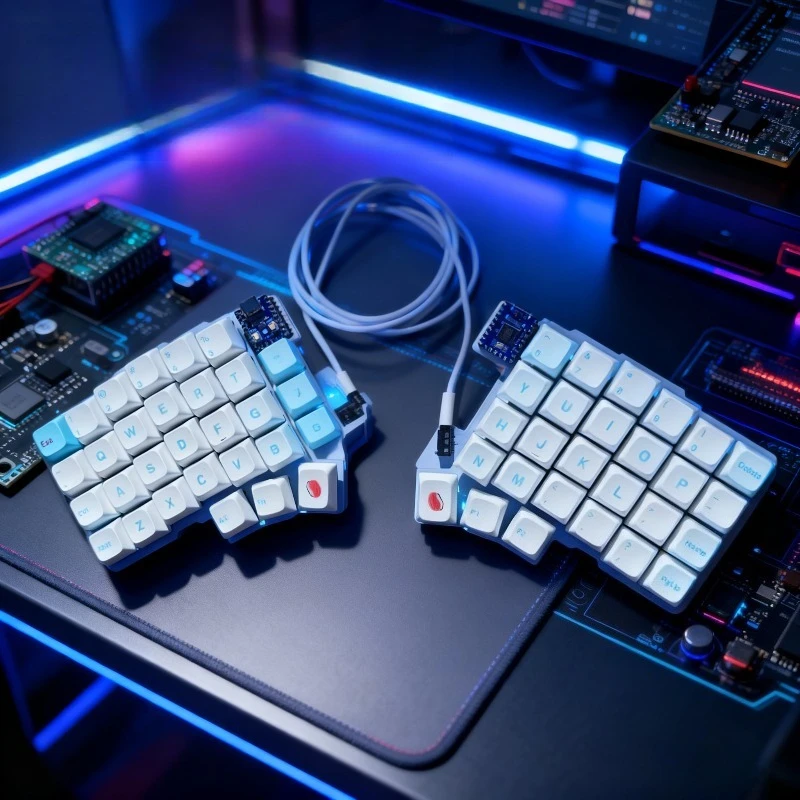 Kit de teclado dividido compatible con QMK/VIAL con cable RGB personalizado HotSwap teclados ergonómicos de mano izquierda y derecha regalos para hombres niños amigos - imagen 4
