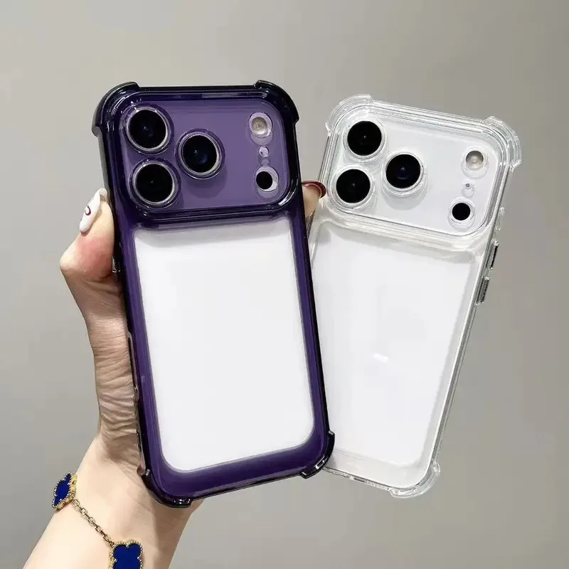 Funda de teléfono transparente a prueba de golpes de lujo para iPhone 17 Pro 16 15 14 13 12 11 17 Pro Max 17 Air Clear funda de parachoques suave - imagen 3