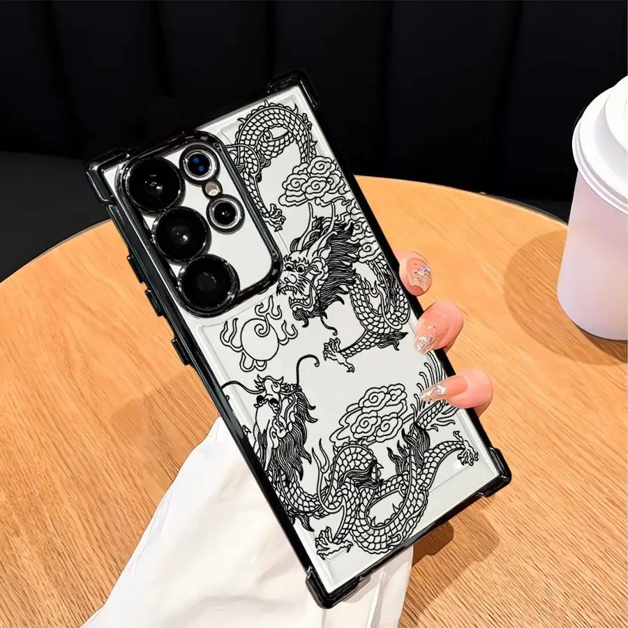 Cool Chinese Loong Funda para Samsung Galaxy S23 S22 Ultra S21 Plus S20 FE S25 Edge S24 Funda transparente - imagen 2