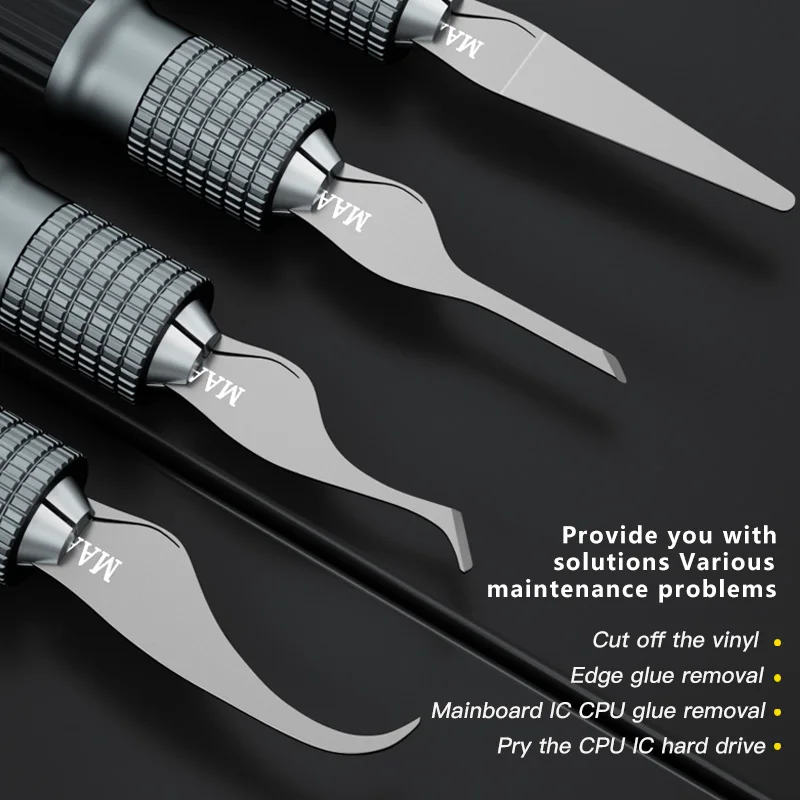 MaAnt-cuchilla de eliminación de pegamento NAND para reparación de teléfonos móviles, cuchillo de palanca, Chip de placa base, herramientas de tallado, color negro - imagen 5