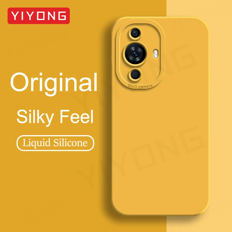 Para Nova12s funda YIYONG cubierta de silicona líquida suave y sedosa para Huawei Nova 12s 12SE 12i 11 11SE Nova11 SE Nova12s fundas de teléfono