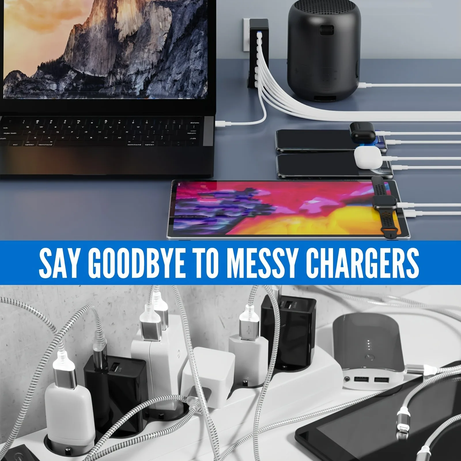 Estación de carga USB C de 440W, bloque de carga rápida de alta potencia de 8 puertos para teléfonos móviles, cargador rápido 3A5C para ordenador portátil/iPad/iPhone - imagen 4