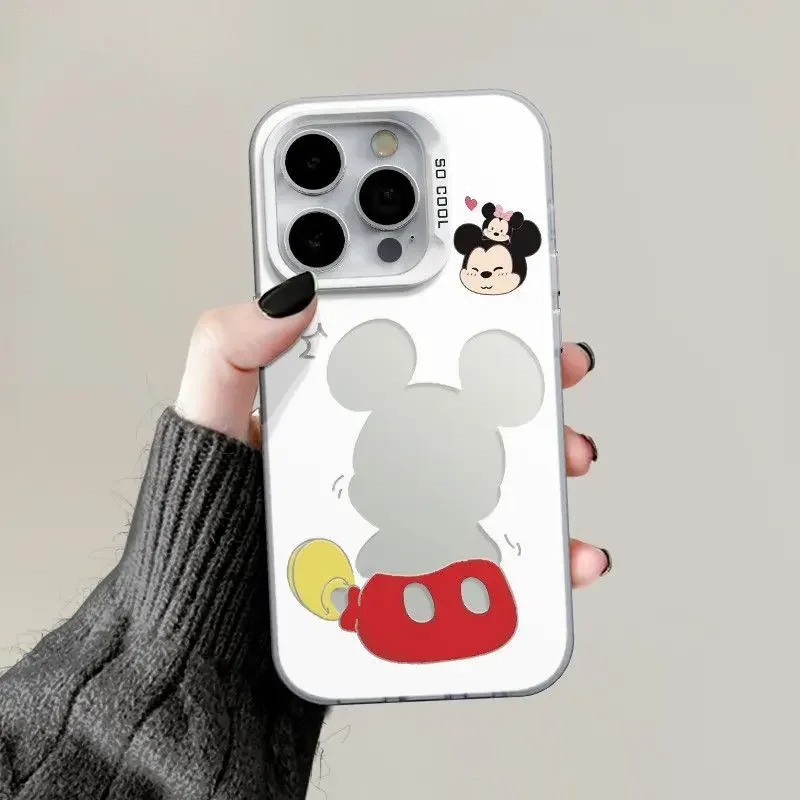 Funda de teléfono de dibujos animados de Mickey Minnie para Iphone 16 16e 11 12 13 14 15 Pro Max Mini 16 Plus 7 8 SE 2022 encantadora cubierta trasera Y2K - imagen 5