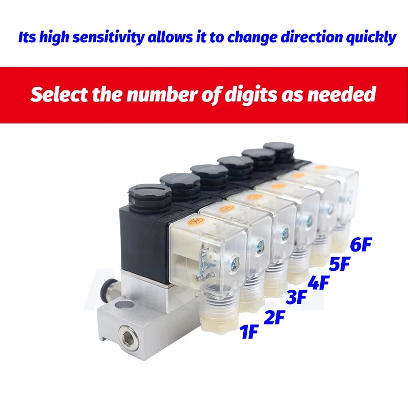 Válvula Solenoide neumática de colector de combinación multidireccional 2v025, 12V, 24V, 110V, 220V, válvula magnética de aire normalmente cerrada de 2 vías - imagen 4