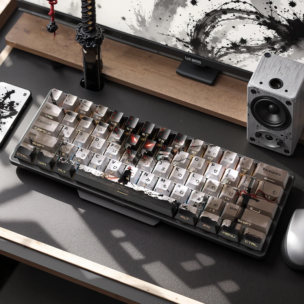 129 teclas de tinta impresa con brillo a través de teclas, teclas Sub PBT de tinte de 5 lados, perfil de cereza para teclado de juegos Cherry MX Swtches - imagen 3