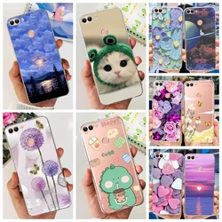 Funda TPU para Huawei P Smart 2018 – Gato y Dinosaurio