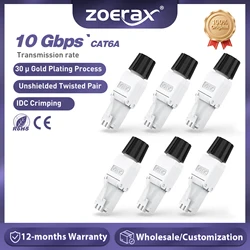 ZoeRax Conector RJ45 Cat6A de campo sin herramientas para UTP