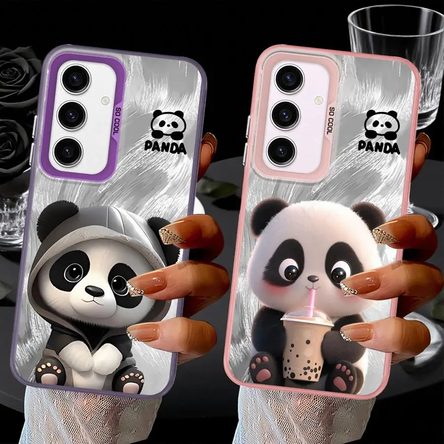Funda para Samsung Galaxy A26 A22 A52 A23 A32 A33 A34 A36 A73 A53 A24 A25 funda trasera para teléfono lindo Panda