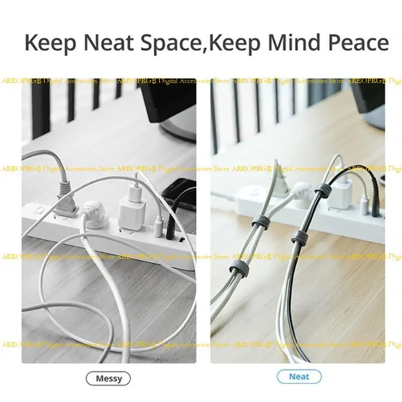 E21E Cable Organizador Línea Conjunto ternería 20 piezas Almacenamiento línea cable envuelto alambre nylon - imagen 3