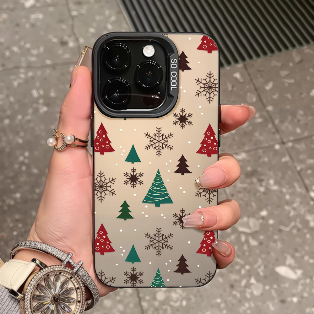 Funda de teléfono de lujo con diseño de árbol de Navidad para iPhone 17 16 Pro Max13 11 15 14 12 Air 16promax 17promax, Funda dura mate IMD - imagen 4