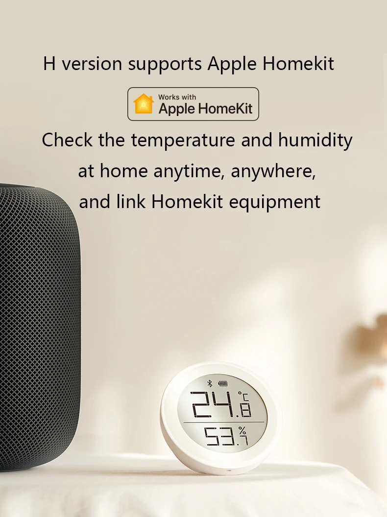 Qingping-Sensor Digital de temperatura y humedad, pantalla LCD interior de alta precisión, grabación automática de datos para Xiaomi Apple HomeKit - imagen 2