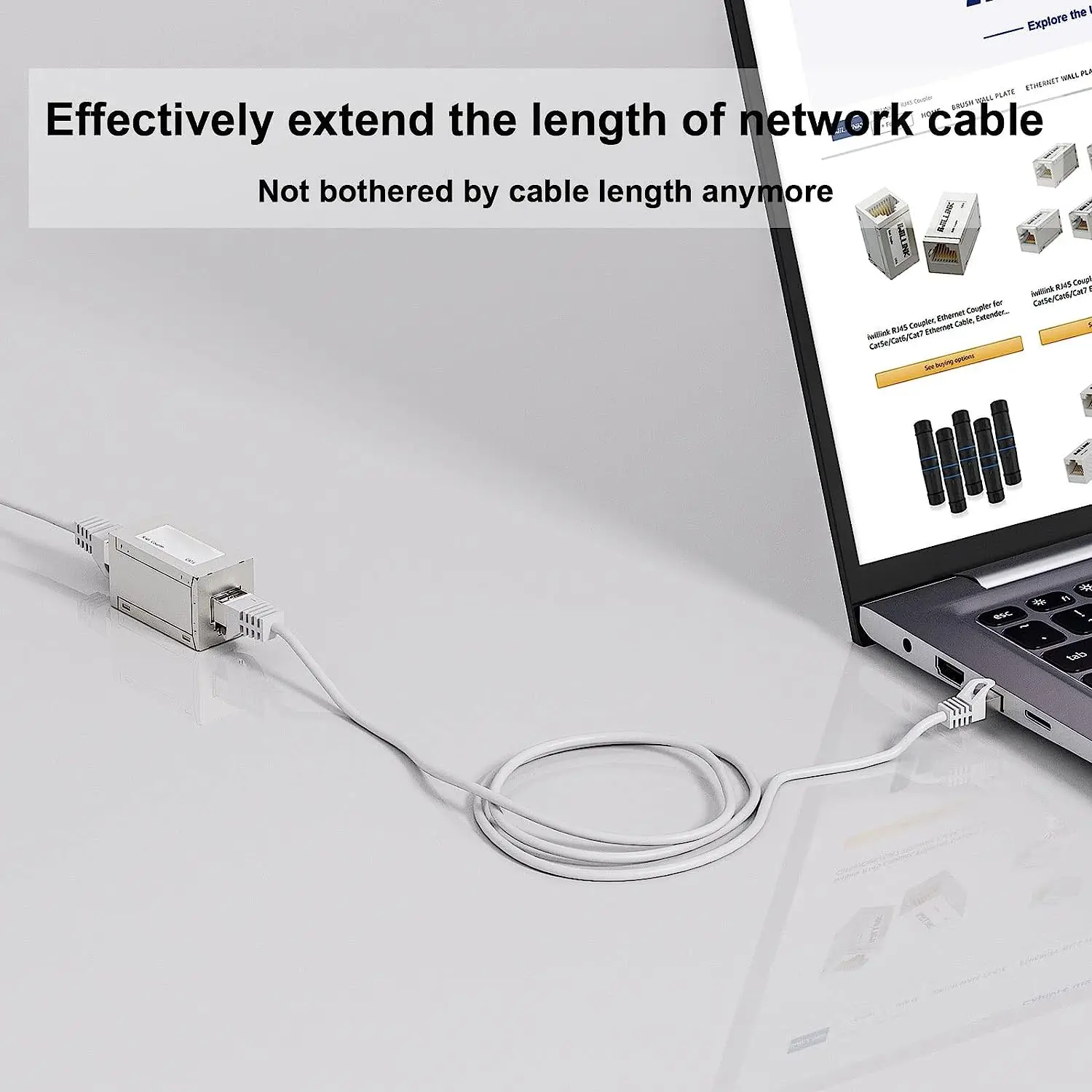 ZoeRax RJ45 Extensor Ethernet 10 Gbps Cat7 - Conector hembra - imagen 3