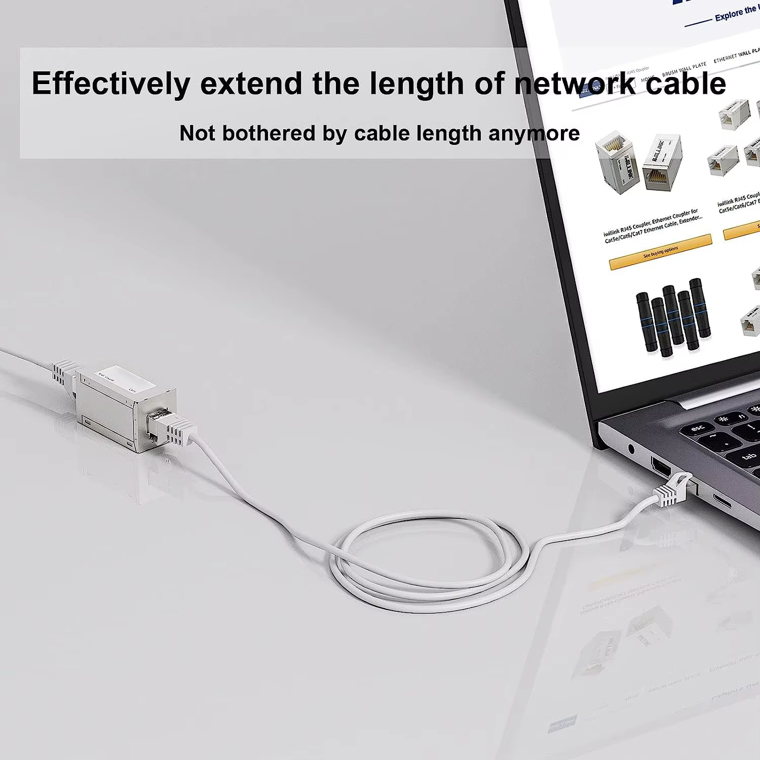 ZoeRax RJ45 Extensor Ethernet 10 Gbps Cat7 - Conector hembra - imagen 3