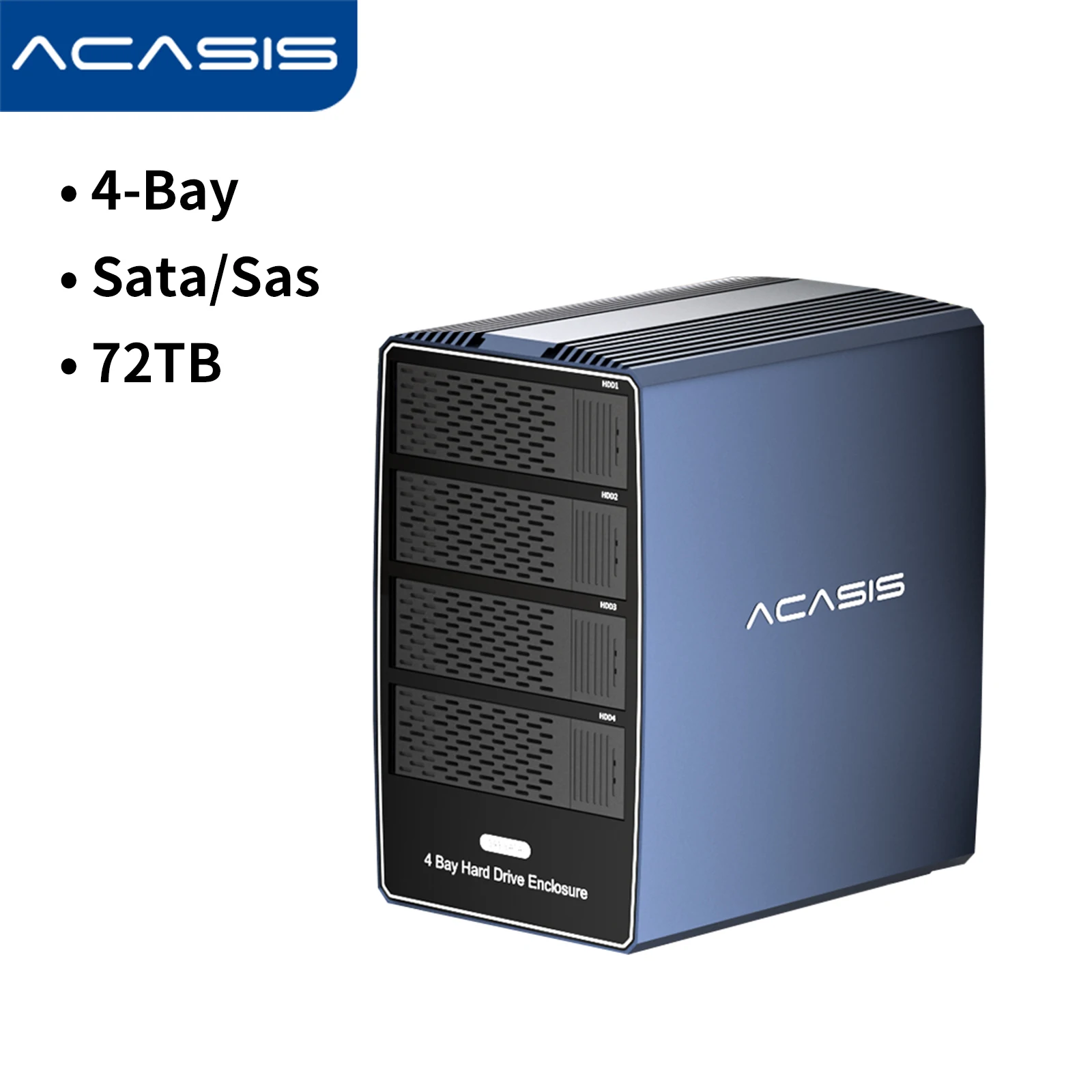 Acasis USB 3.0 4 bahías 3,5/2,5 pulgadas SATA/SAS HDD/SSD Estuche 72 TB para almacenamiento empresarial - imagen 2