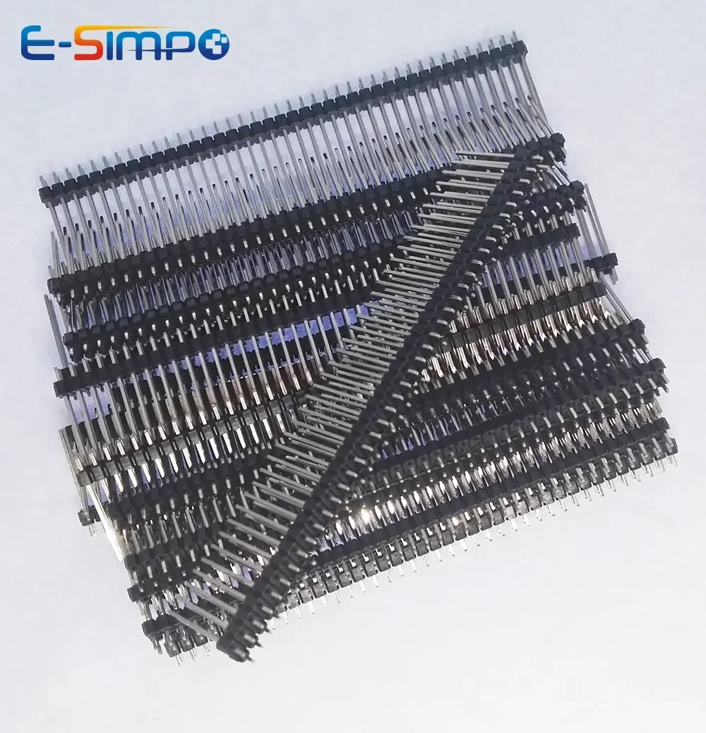 5 uds 2,54mm cabezal de Pin doble fila de plástico único 2X40P L8.5/9.5/11.4/13/15/21/25/30mm espaciador de tablero dorado recto Berg macho - imagen 3