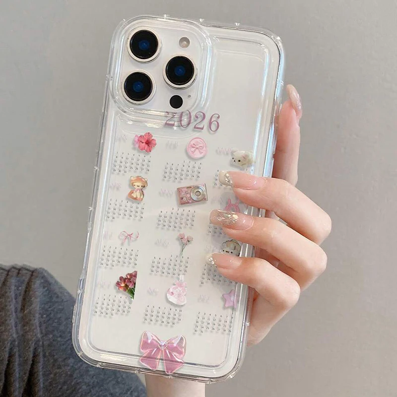 Funda de teléfono para Xiaomi Mi 13T 12T Pro 14 13 patrón de calendario cojín de aire funda de silicona transparente para Poco X6 F5 F7 Pro - imagen 4