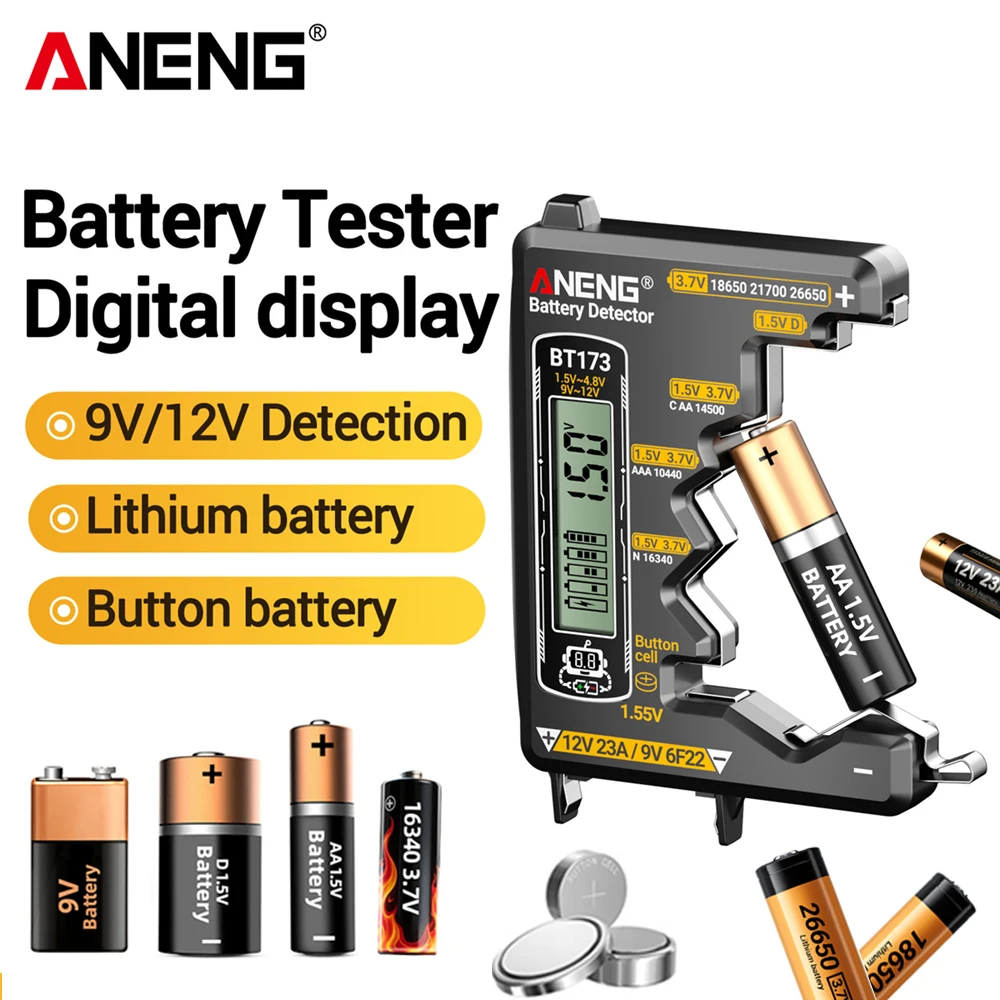ANENG multímetro Digital NCV Detector de inducción de voltaje SZ305 + BT173 pantalla Digital prueba de batería herramientas profesionales de electricista - imagen 5