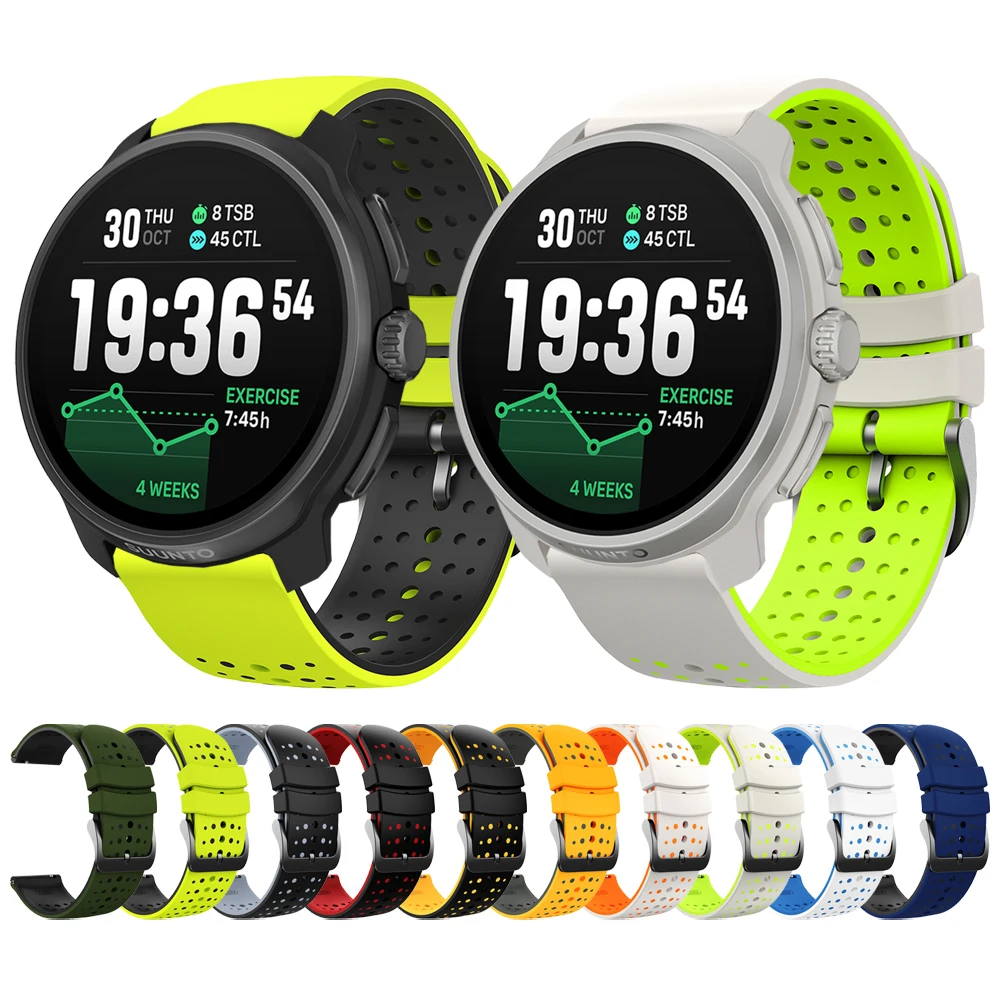 Correa de muñeca para Suunto 5 9 Peak Pro / RACE 2 S / Run / Ocean / correa de repuesto Vertical pulsera de silicona de 22mm