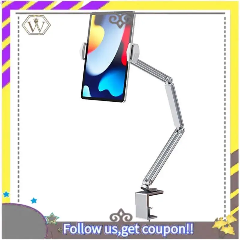 Nuevo soporte de escritorio para tableta y cama, ajustable para teléfonos móviles de 4-12,9 pulgadas, tabletas, soporte de brazo de aluminio para tableta Ipad - imagen 4