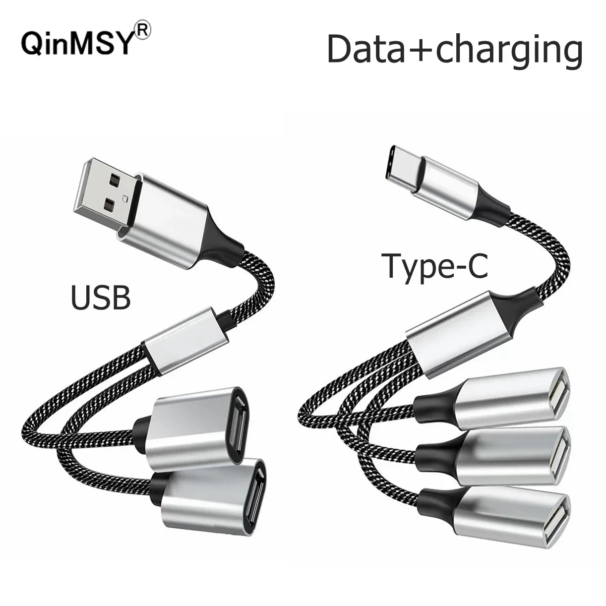 Enchufe macho USB C a 2 3 enchufes tipo C OTG línea de extensión Y divisor Cable de carga de datos adaptador de corriente convertidor divisor - imagen 2