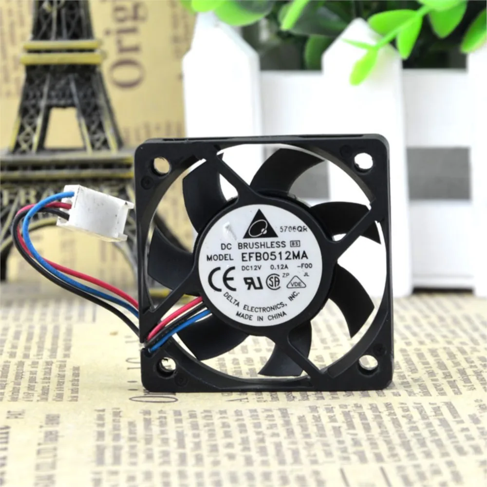 Ventilador de 50 mm 12 V Delta EFB0512MA 50x50x10 mm Ultrafino, Ultra silencioso 12 V 0.12A 5010 Ventilador de enfriamiento de CPU - imagen 3