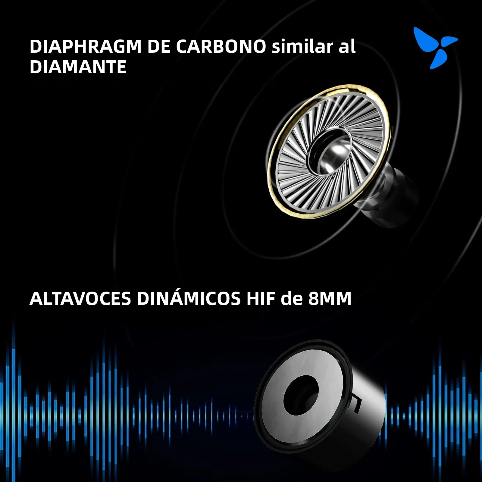 HiBy Digital XOE 8mm DLC diafragma controlador dinámico HiFi auriculares intrauditivos IEM para juegos Android MP3 - imagen 4