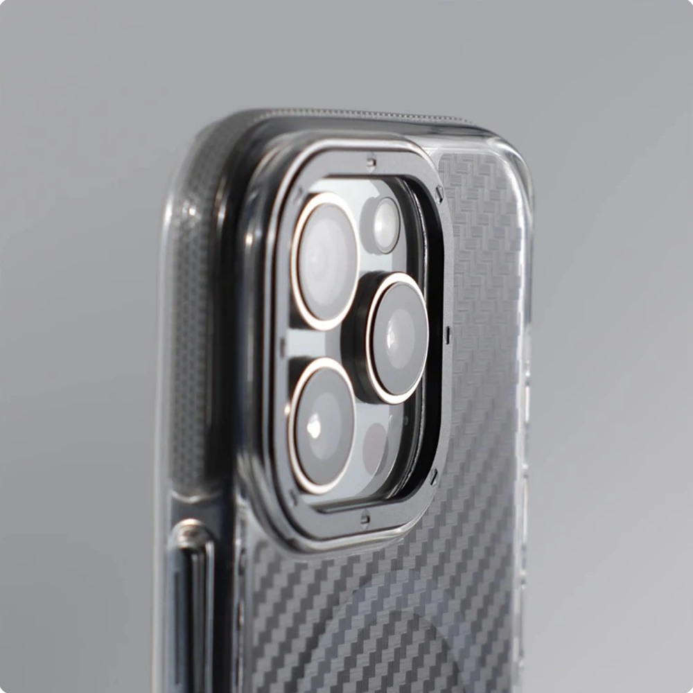 Textura de fibra de carbono de lujo para Magsafe, funda a prueba de golpes para iPhone 17 Pro Max 16 15 14 13 12, cubierta de armadura magnética con lente de aleación de aire - imagen 2