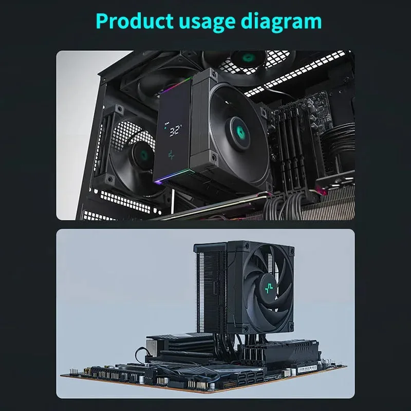 DEEPCOOL-enfriador de CPU AK500S, 5 tubos de calor, radiador TDP240W con pantalla Digital, refrigerador de caja de ordenador para LGA1700/1200 115X AM4 AM5 - imagen 3