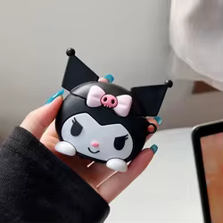 Funda de silicona Kuromi con dibujos animados en 3D para Airpods 4 (2024), bonita funda para auriculares para AirPods Pro 2nd 3 1 2, caja de carga para auriculares