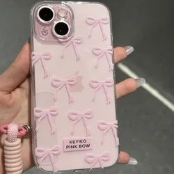 Funda TPU transparente para Motorola Moto G y Edge 40 Pro con lazo rosa