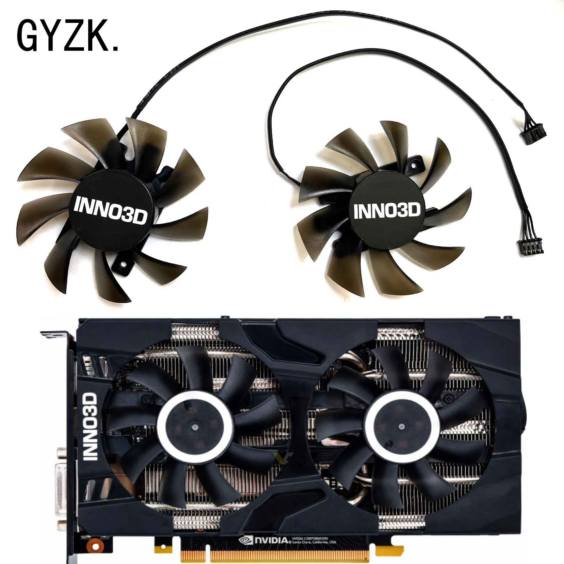 Reemplazo de tarjeta gráfica para INNO3D GeForce RTX2070, 8GB, TWIN X2, negro, dorado, edición extrema, CF-12915S de ventilador, nuevo
