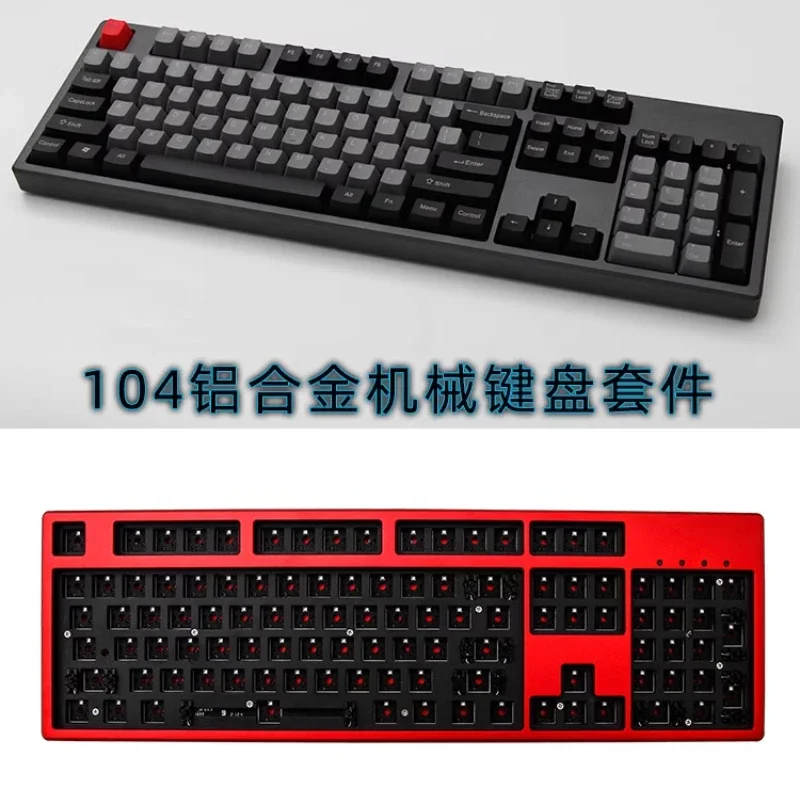 Kit de teclado mecánico JKLP V104, personalizado, monomodo, con cable, intercambio en caliente, RGB, CNC, junta a través de teclas FN para jugadores, regalos de diseño - imagen 2