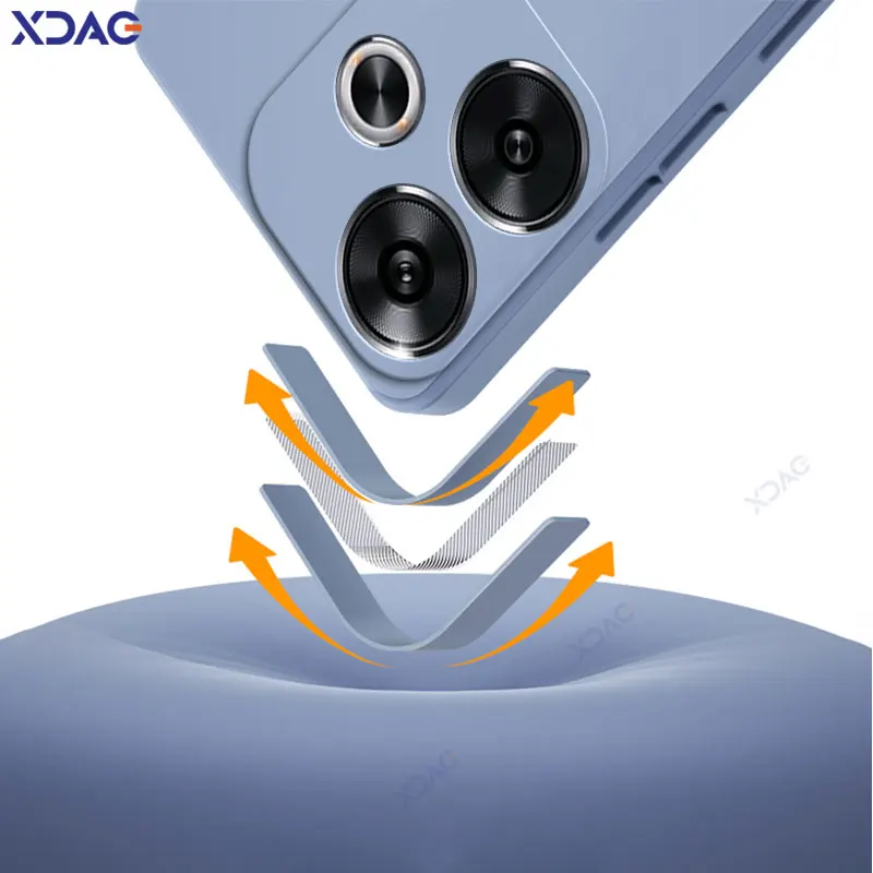 Funda de teléfono de silicona líquida cuadrada Original para Xiaomi POCO F6 Pro 5G, funda trasera protectora completa suave a prueba de golpes, bolsa POCOF6 F6Pro - imagen 4