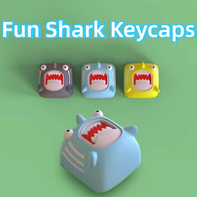 Teclas originales de tiburón divertido, accesorios artesanales de resina para teclado mecánico, regalo bonito, personalizado, interruptor MX