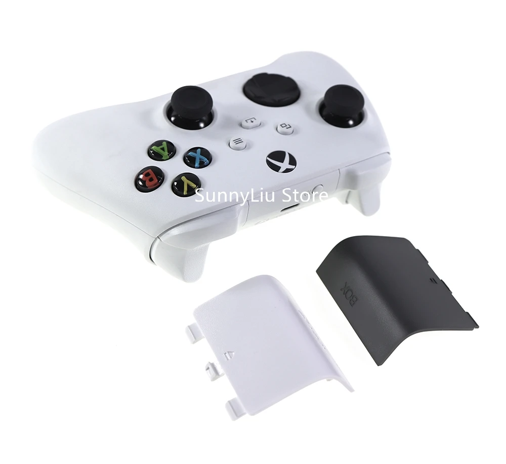 Cubierta de batería blanca y negra con letra para XBox Series S X, tapa trasera de batería, carcasa de puerta para controlador xbox s x, 1 ud.