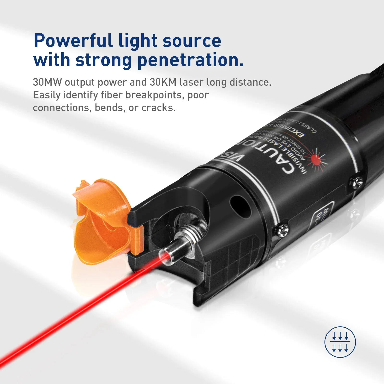 Natalink 5/30/60/100MW Localizador visual de fallos Herramienta de prueba de cables de fibra óptica VFL FC/SC/ST (adaptador LC y batería no incluida) - imagen 3