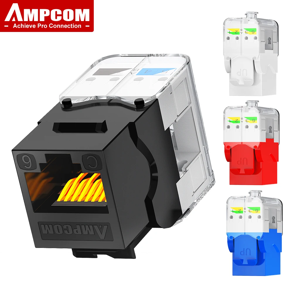 AMPCOM Conector Keystone CAT6A RJ45 UTP – Instalación Sin Herramientas - imagen 3