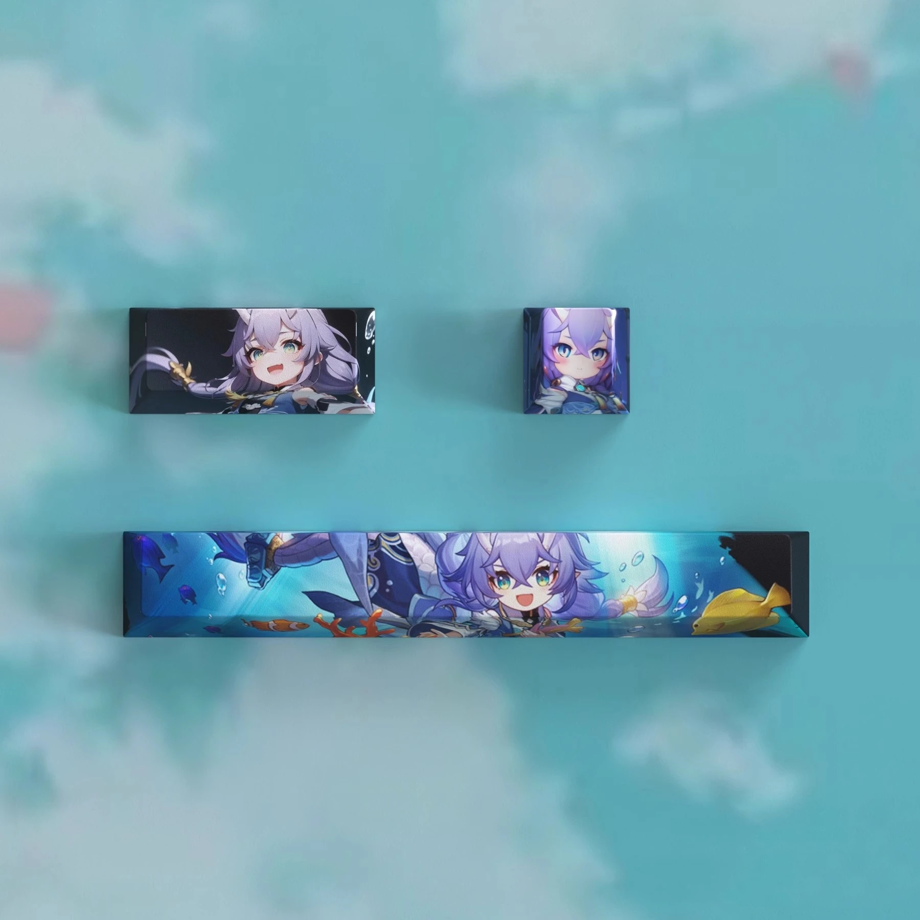 Juego de 3 teclas Honkai Star Rail, barra espacial 6.25U ESC 2.25U, teclas de entrada, subcama de tinte PBT, teclas para juegos de Anime, perfil de cereza - imagen 5