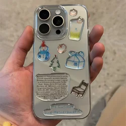 Funda Transparente iPhone 16 Pro Max – Diseño Muñeco de Nieve