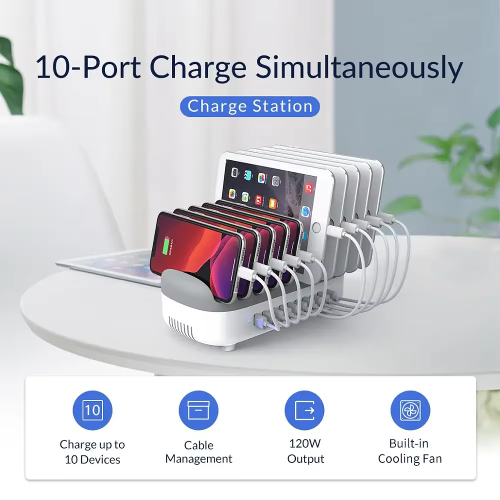 ORICO Estación de Carga USB PD 120W - Cargador Rápido para iPhone - imagen 2