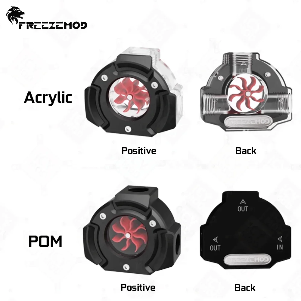 Bloque de detección de velocidad de flujo de 3 agujeros, armadura de aluminio, Material acrílico/POM, rosca G1/4, dientes internos, tubo de PC FREEZEMOD MOD LSJ-KJ - imagen 4