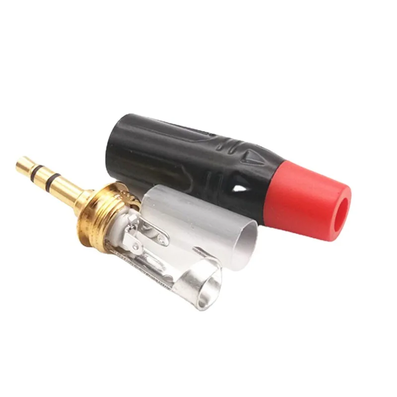 Cable auxiliar chapado en oro de 3,5mm, Conector de micrófono estéreo de doble canal, electroforético negro para teléfono, auricular, cabezal de Audio y vídeo - imagen 3