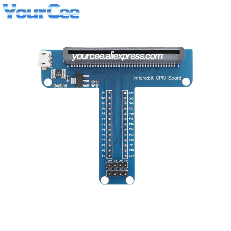 Placa de expansión GPIO para módulo de placa de desarrollo de micro bits, placa adaptadora de placa de pruebas tipo T, conversión de voltaje Python 3,3 V-5V - imagen 2