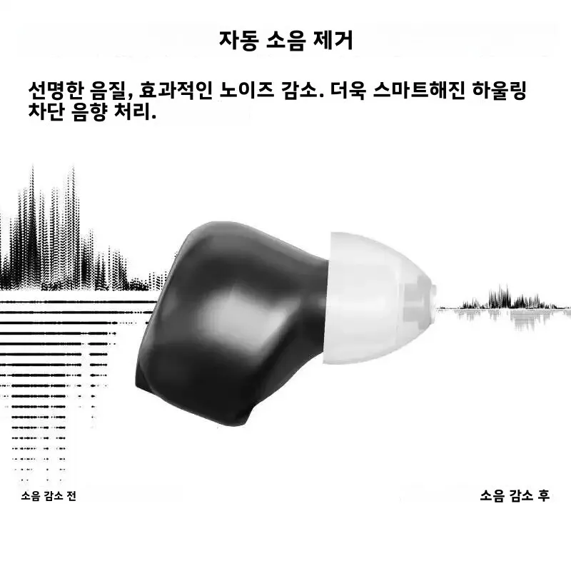 Auriculares recargables con cancelación de ruido para personas mayores, miniauriculares intrauditivos invisibles, portátiles con estuche de carga - imagen 5