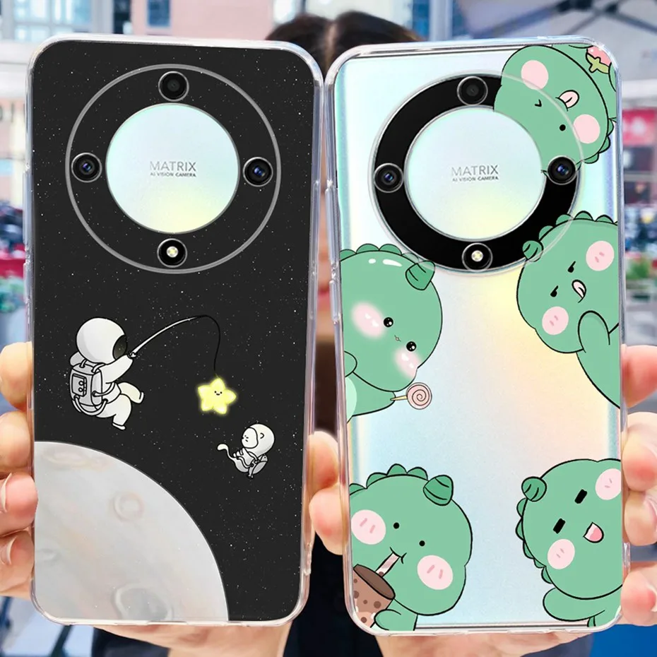 Funda de teléfono con patrón de gato y flores para Honor X9b 2023, funda trasera de TPU de silicona suave para Honor X9b X 9B 5G - imagen 5
