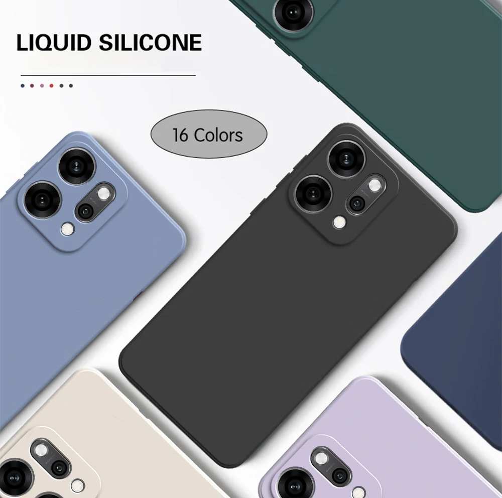 Funda de teléfono de silicona líquida de lujo para OPPO Reno14 Reno 14 Pro 14Pro 5G, Funda trasera clásica suave Original de alta calidad - imagen 2