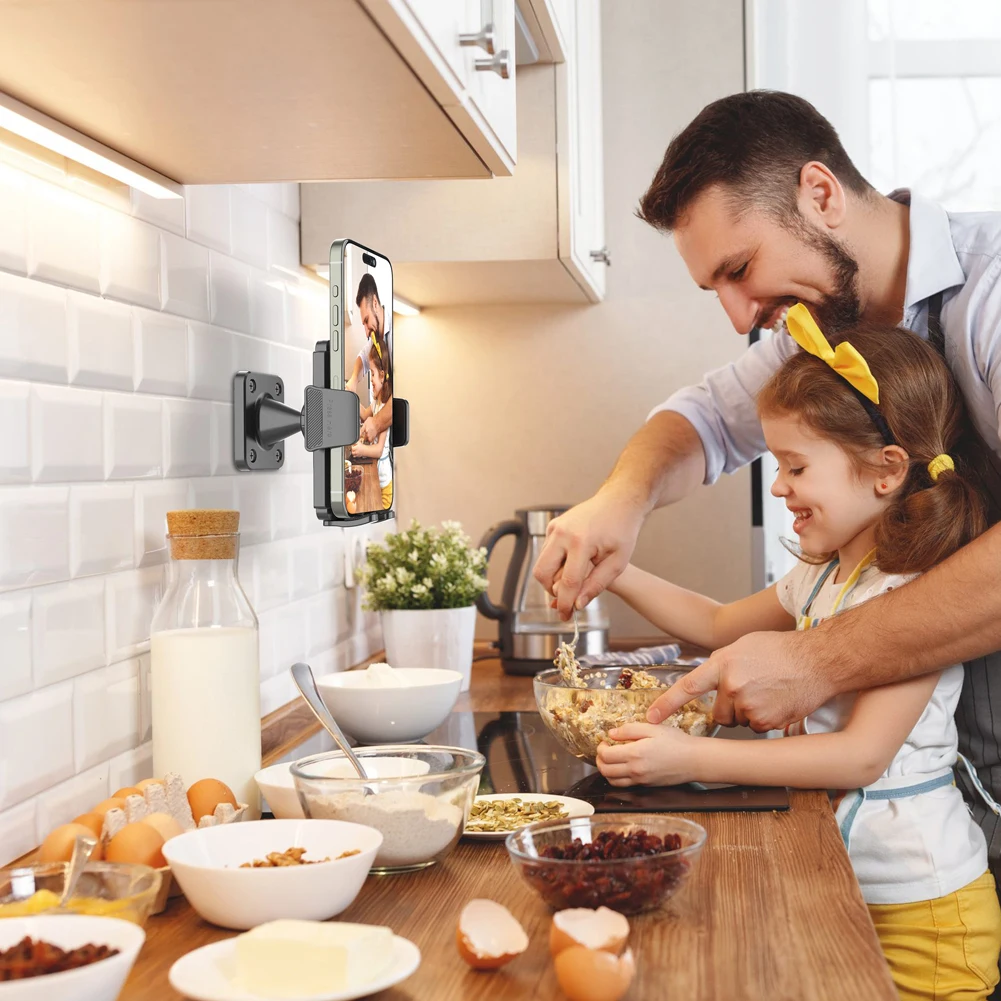 Soporte para teléfono móvil con rotación de 360, soporte de estabilización montado en la pared, soporte para teléfono manos libres para teléfonos de 4,7-7,2 pulgadas - imagen 4